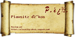 Plavsitz Ákos névjegykártya